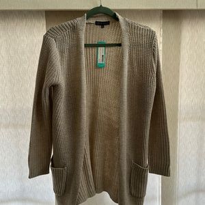 LOVE ELLIE Audra Side Lace Up Detail Textured Cardigan, Large, Beige